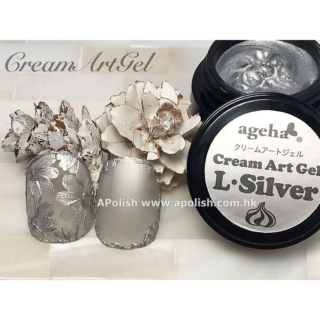 Ageha Cream Art Gel L.Silver 奶油彩繪凝膠-L.銀 奶油Gel L.銀色